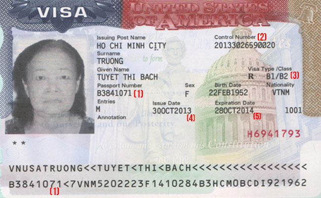 Hướng dẫn cách đọc thông tin trên visa các nước của bạn 1