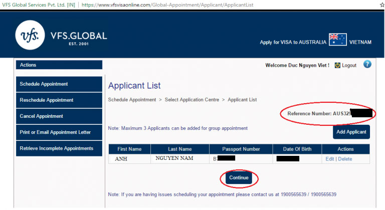 Hướng dẫn cách đặt lịch hẹn online nộp hồ sơ xin visa Úc 3