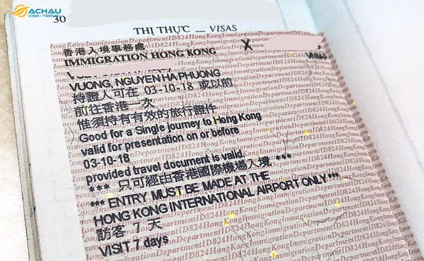 Kinh nghiệm xin Visa Hong Kong Online 1
