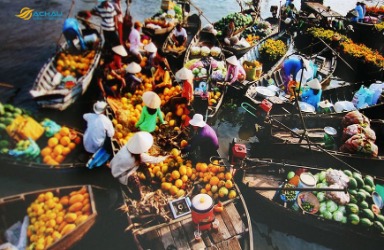Tham quan chợ nổi đồng bằng sông Cửu Long ở Việt Nam